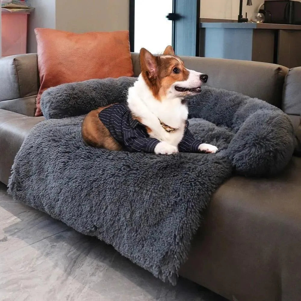 Pet Sofa Cushion Bed – Removable Plush Cover – product view 4 | Brivenzo