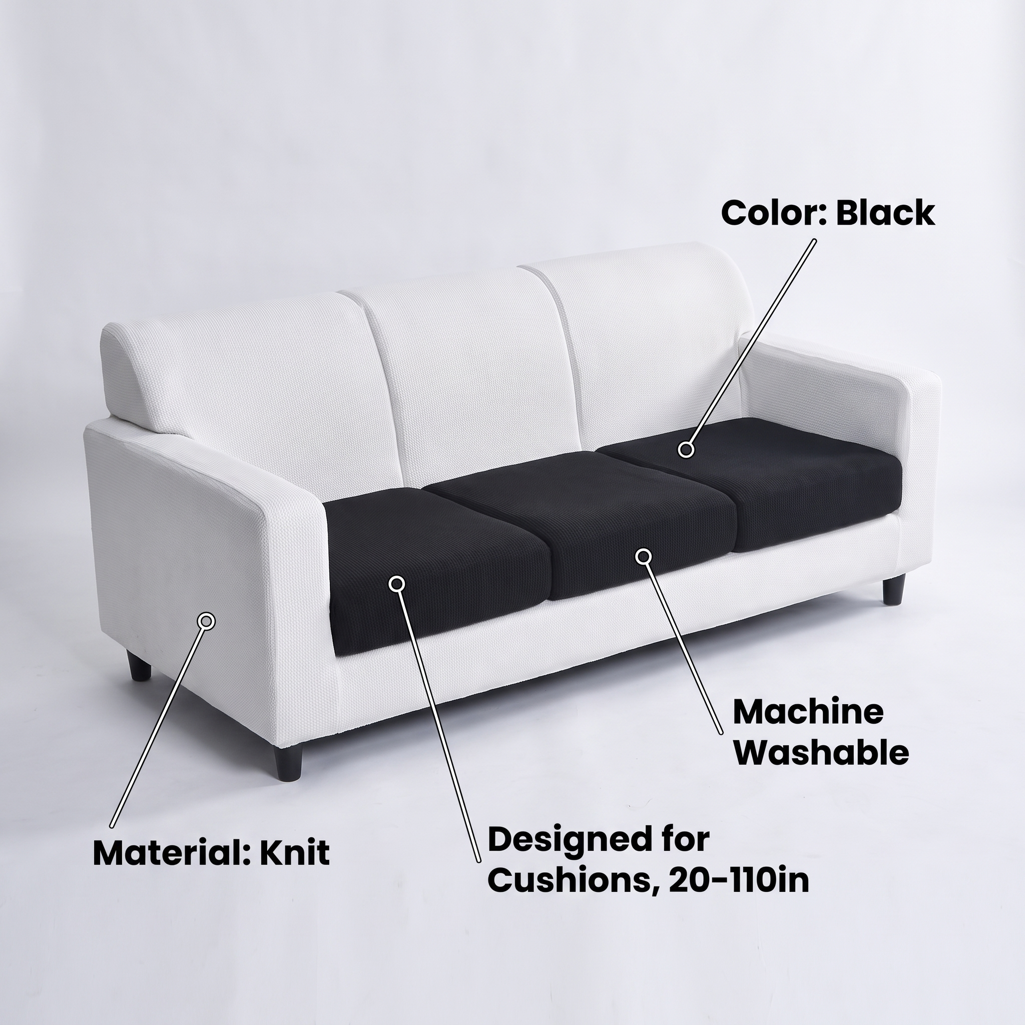 Seat & Backrest Cushion Cover – Black – features and specifications overview | Brivenzo