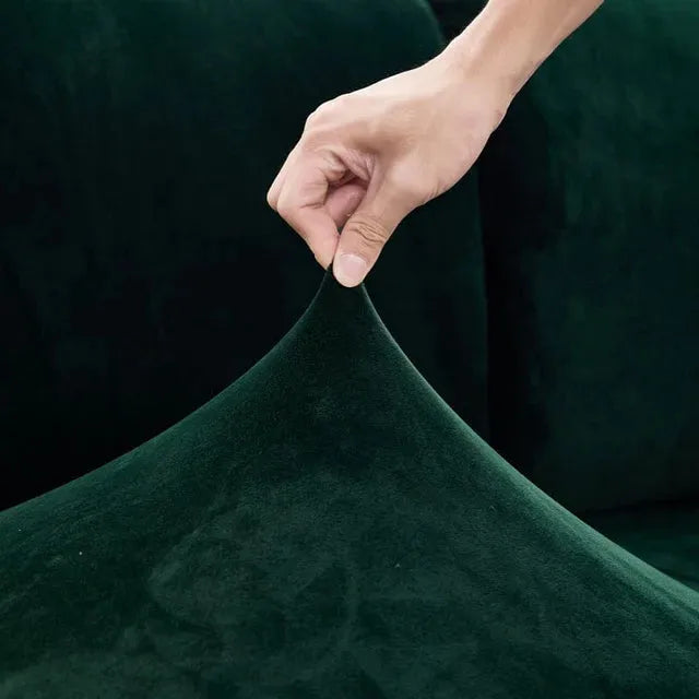 Seat & Backrest Cushion Cover – Dark Green Velvet – product view 6 | Brivenzo