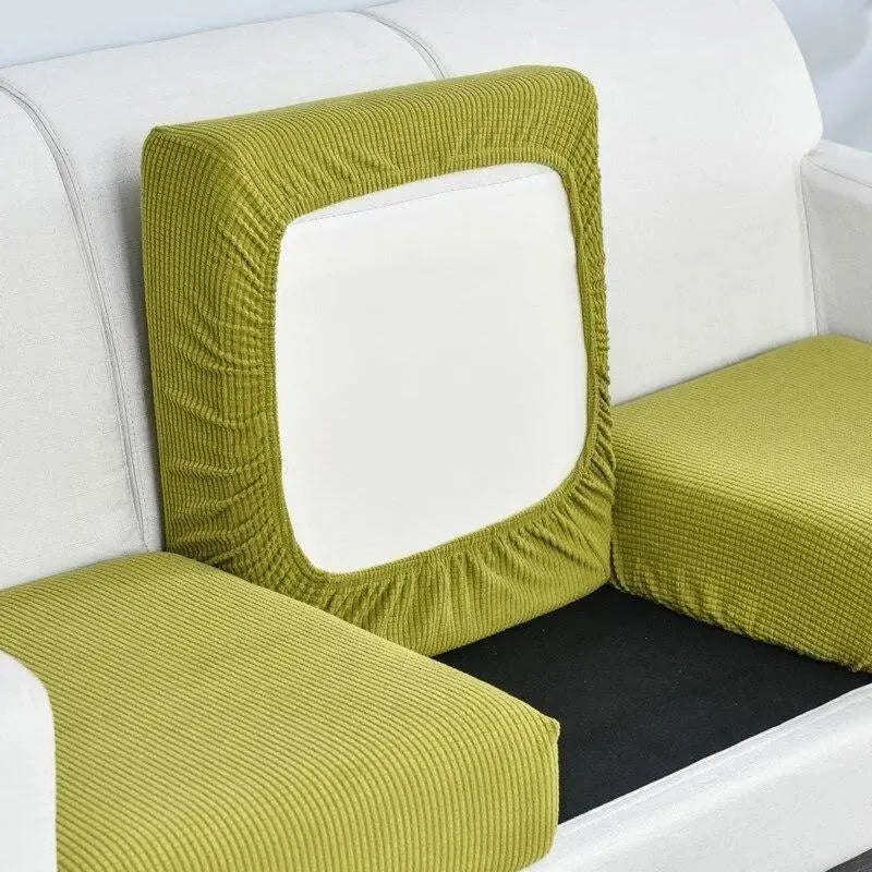 Seat & Backrest Cushion Cover – Mustard Green – product view 5 | Brivenzo