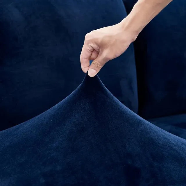 Seat & Backrest Cushion Cover – Navy Blue Velvet – product view 6 | Brivenzo