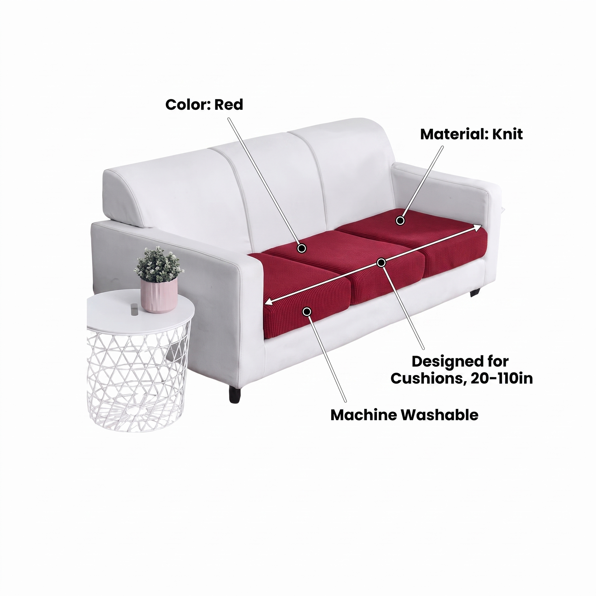 Seat & Backrest Cushion Cover – Red – features and specifications overview | Brivenzo