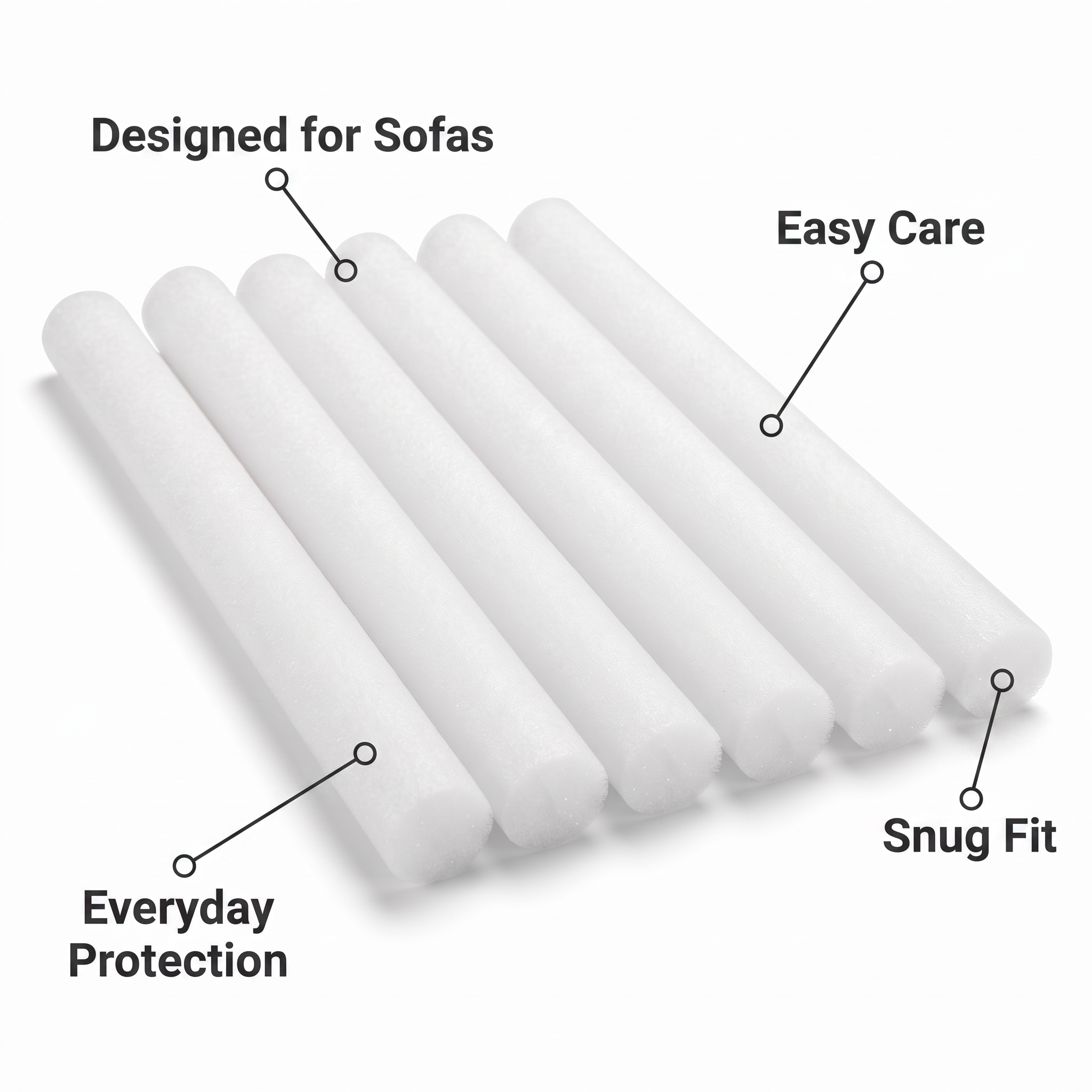 Sofa Cover Anti-Slip Foam Rods – Set of 6 – features and specifications overview | Brivenzo