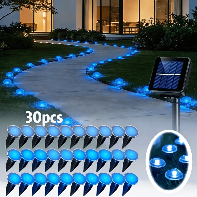 Solar Pathway Lights with 30 LEDs per Stake for Halloween Yard and Garden, view 1