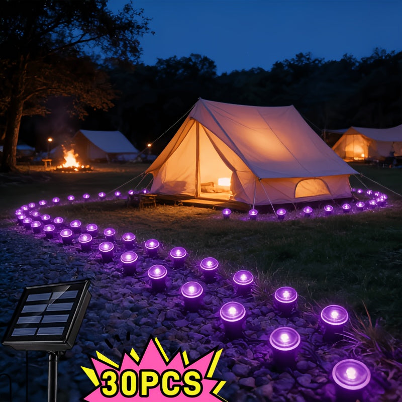 Solar Pathway Lights with 30 LEDs per Stake for Halloween Yard and Garden, view 10