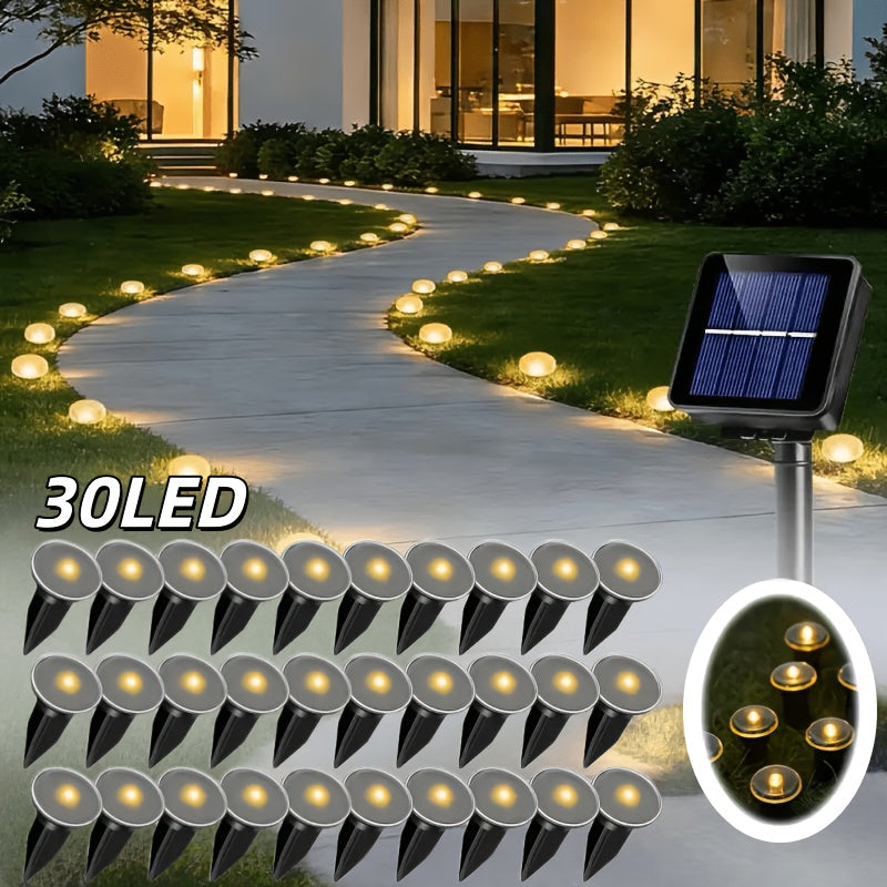 Solar Pathway Lights with 30 LEDs per Stake for Halloween Yard and Garden, view 13