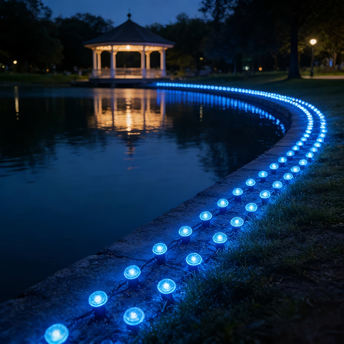 Solar Pathway Lights with 30 LEDs per Stake for Halloween Yard and Garden, view 14
