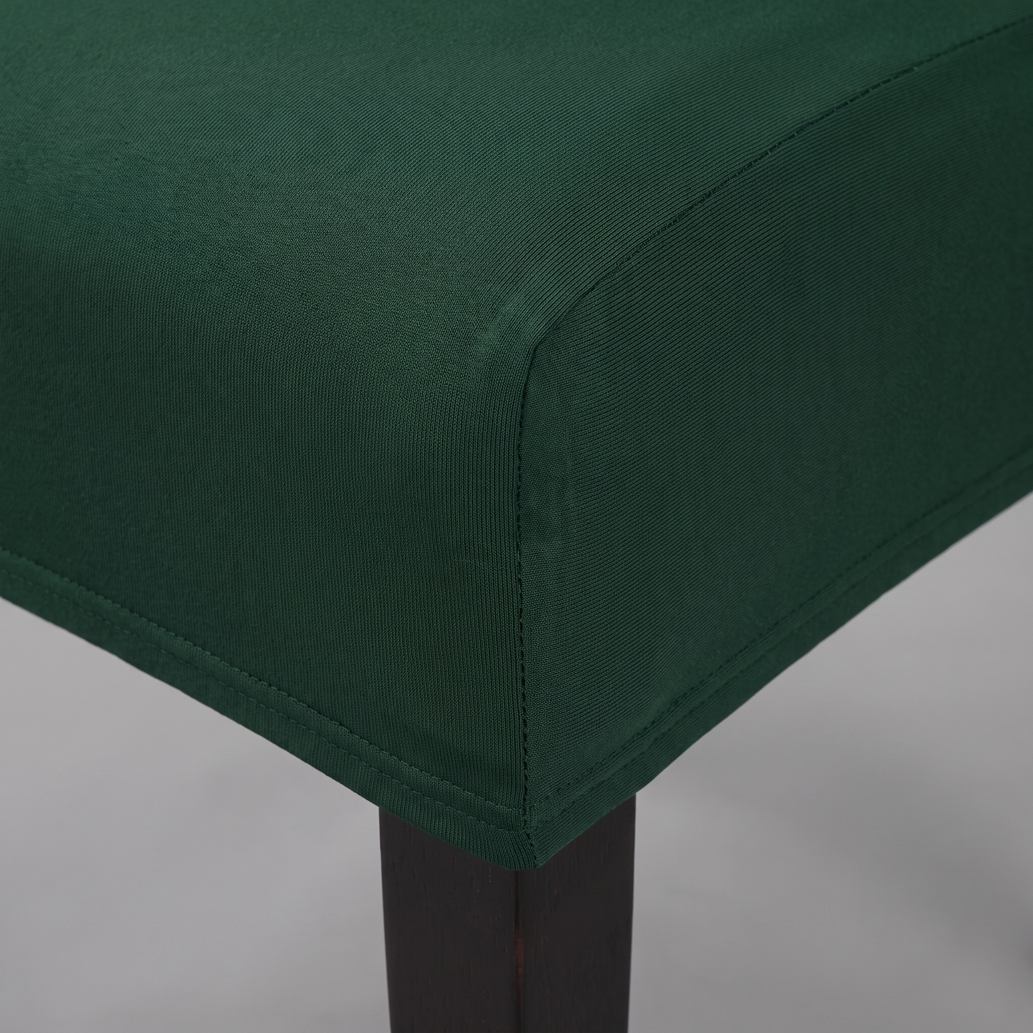 Stretch Dining Chair Cover Dark Green fabric detail