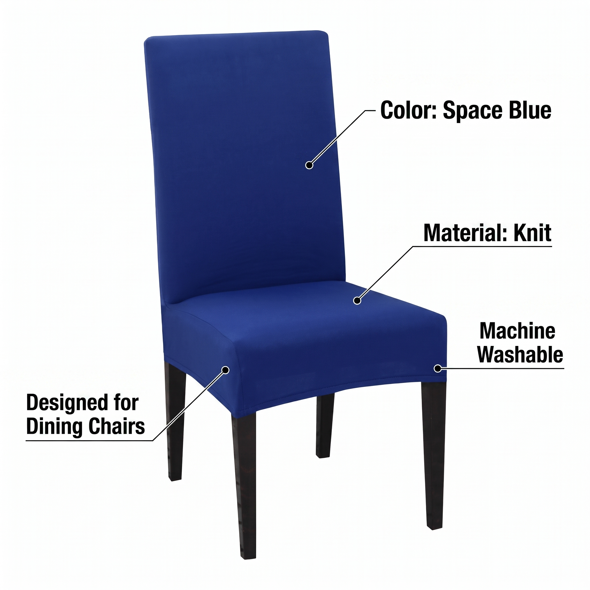 Stretch Dining Chair Cover – Space Blue – features and specifications overview | Brivenzo