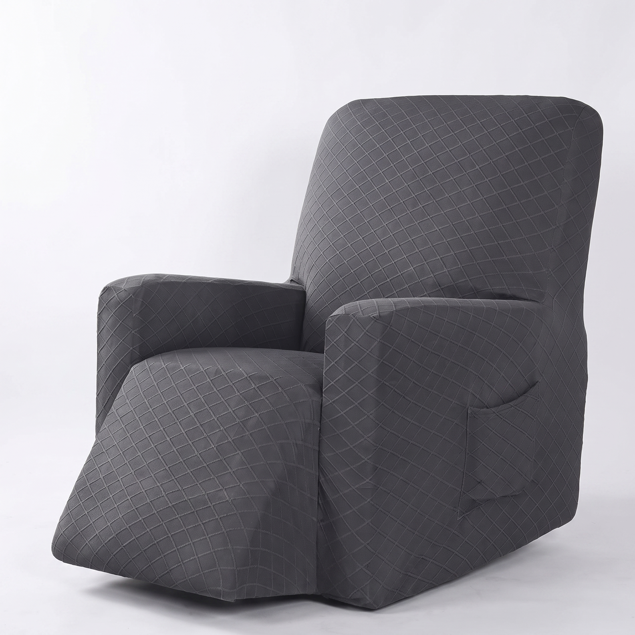 Stretch Recliner Chair Cover – Grey – product photo on a white background | Brivenzo