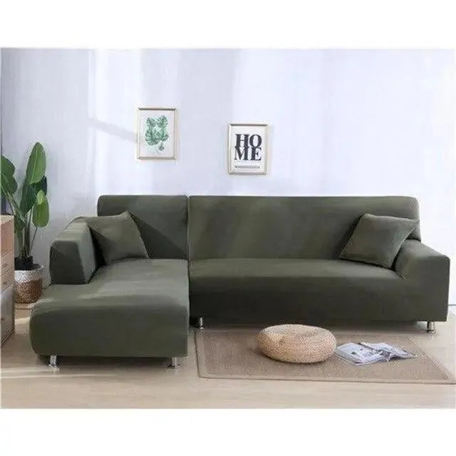 Stretch Sectional Couch Cover – Army Green – product view 6 | Brivenzo