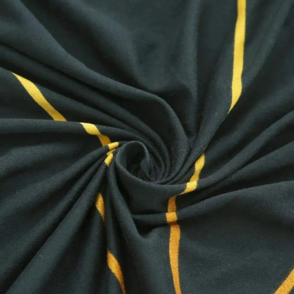 Stretch Sectional Couch Cover – Black & Gold Geometric Line Print – product view 4 | Brivenzo