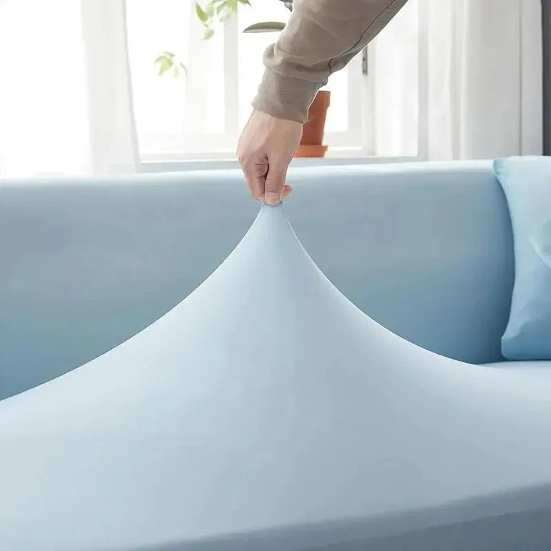 Stretch Sectional Couch Cover – Light Blue Stretch Fabric – product view 8 | Brivenzo