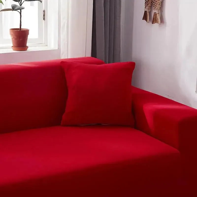 Stretch Sectional Couch Cover – Light Red – product view 9 | Brivenzo