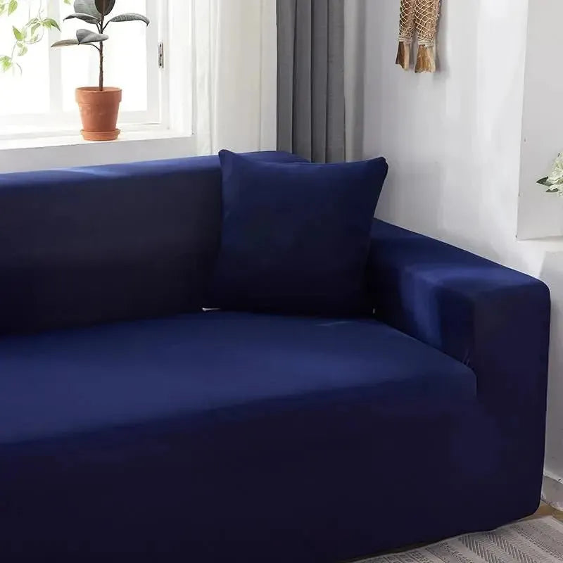 Stretch Sectional Couch Cover – Navy Blue – product view 10 | Brivenzo