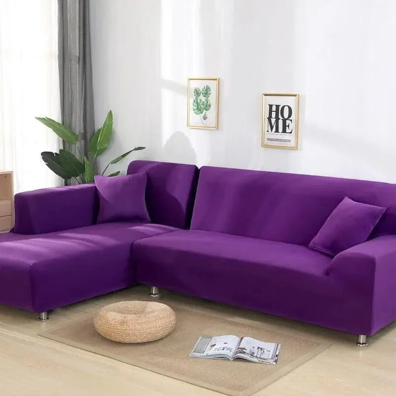Stretch Sectional Couch Cover – Purple Stretch Fabric – product view 5 | Brivenzo