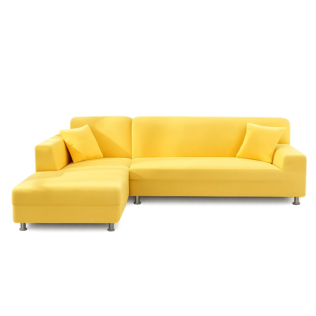 Stretch Sectional Couch Cover – Yellow – product view 4 | Brivenzo