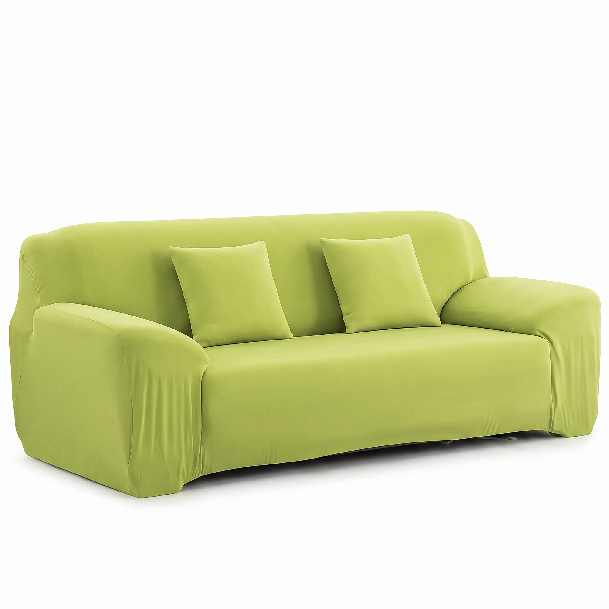 Apple Green Stretch Sofa Slipcover studio photo
