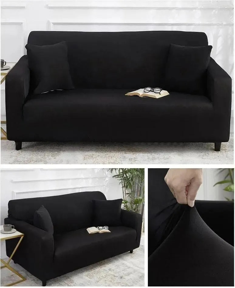 Stretch Sofa Slipcover – Black – product view 12 | Brivenzo