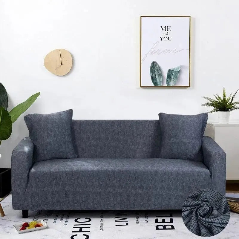 Stretch Sofa Slipcover – Charcoal Textured Weave – product view 4 | Brivenzo
