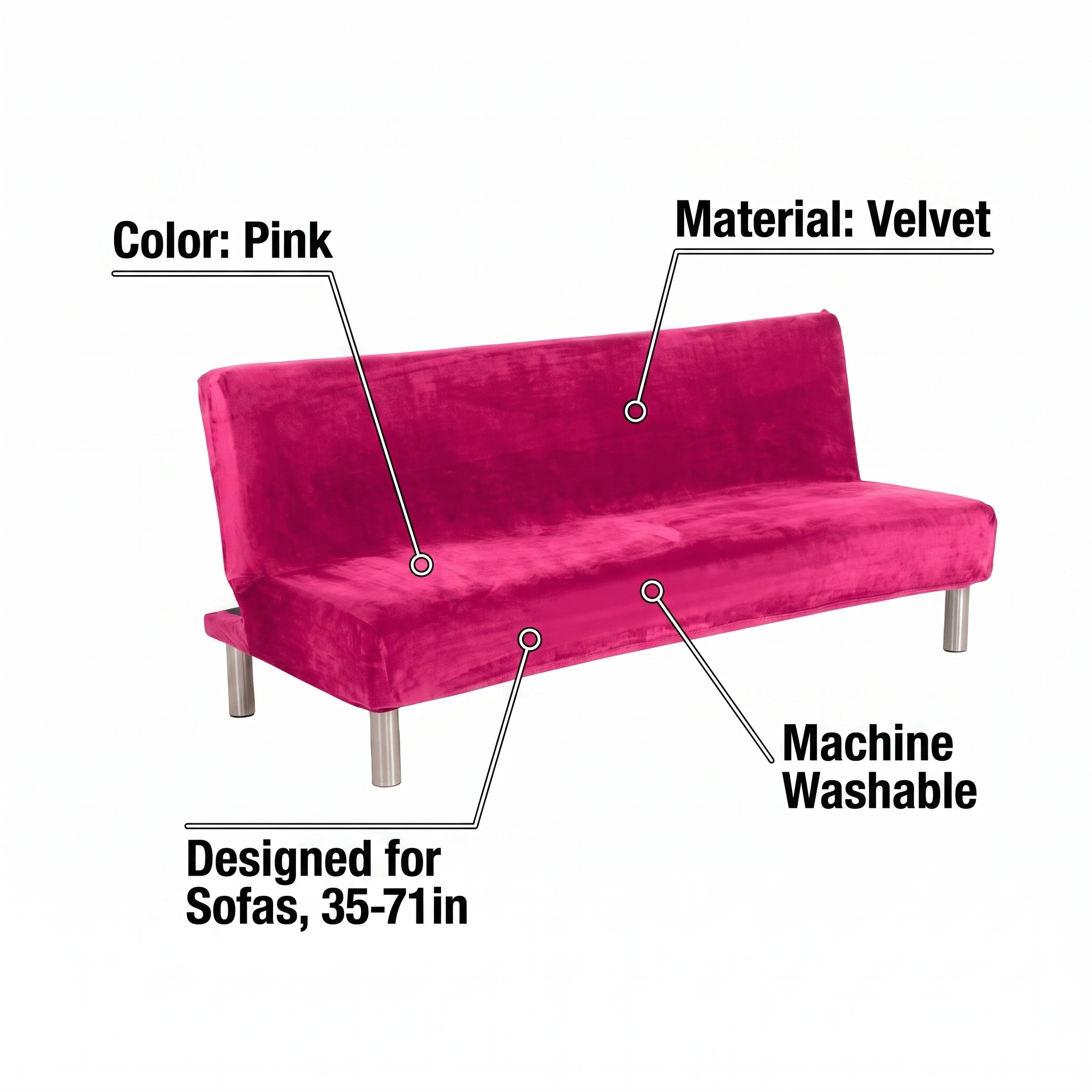 Stretch Sofa Slipcover – Fuchsia Pink Velvet Sofa Bed – features and specifications overview | Brivenzo