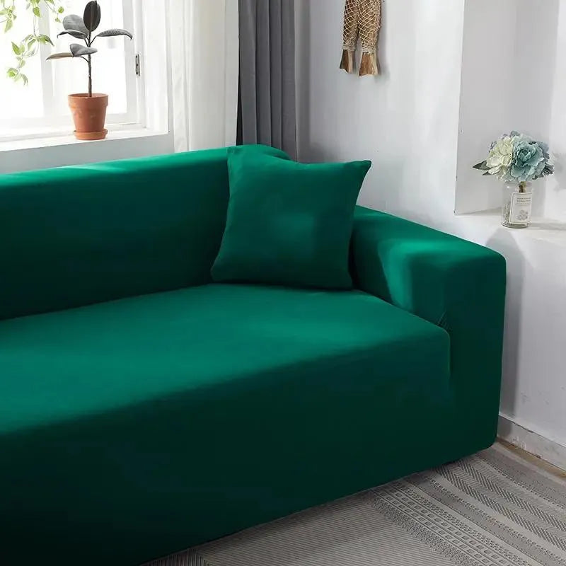Stretch Sofa Slipcover – Green – product view 7 | Brivenzo