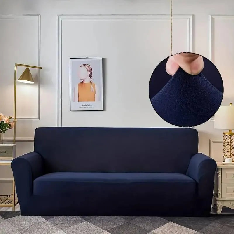Stretch Sofa Slipcover – Midnight Blue – product view 6 | Brivenzo