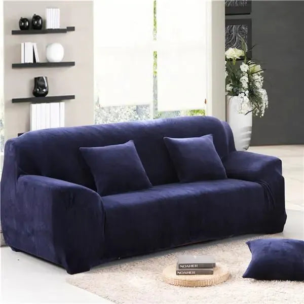 Stretch Sofa Slipcover – Midnight Blue Velvet – product view 7 | Brivenzo