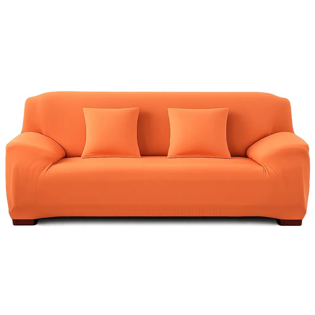 Stretch Sofa Slipcover – Orange – product view 4 | Brivenzo