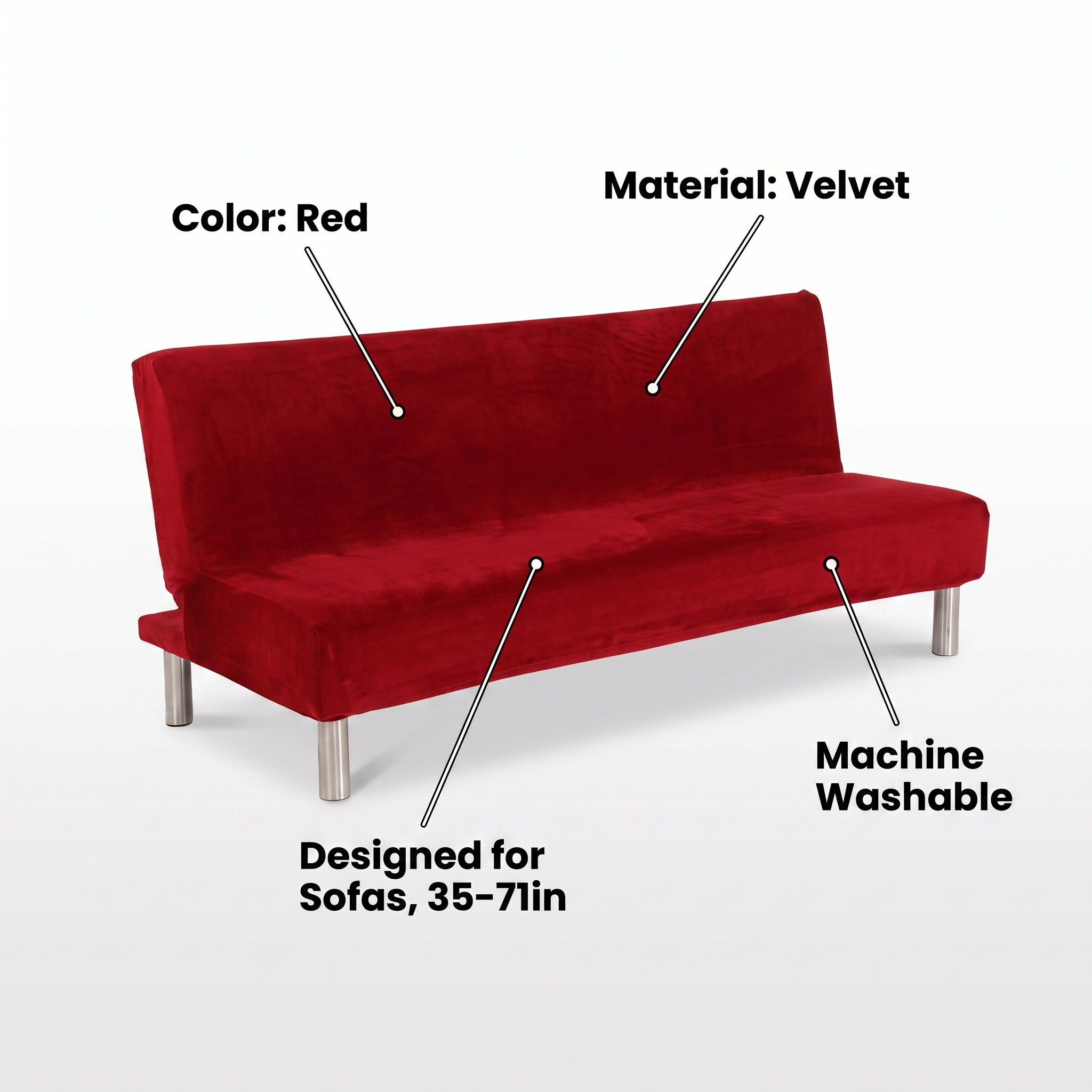 Stretch Sofa Slipcover – Red Velvet Sofa Bed – features and specifications overview | Brivenzo