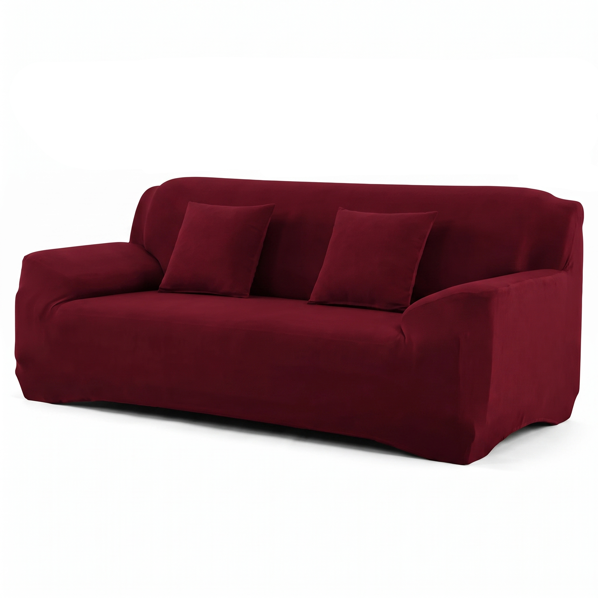 Stretch Sofa Slipcover – Wine Red – product photo on a white background | Brivenzo