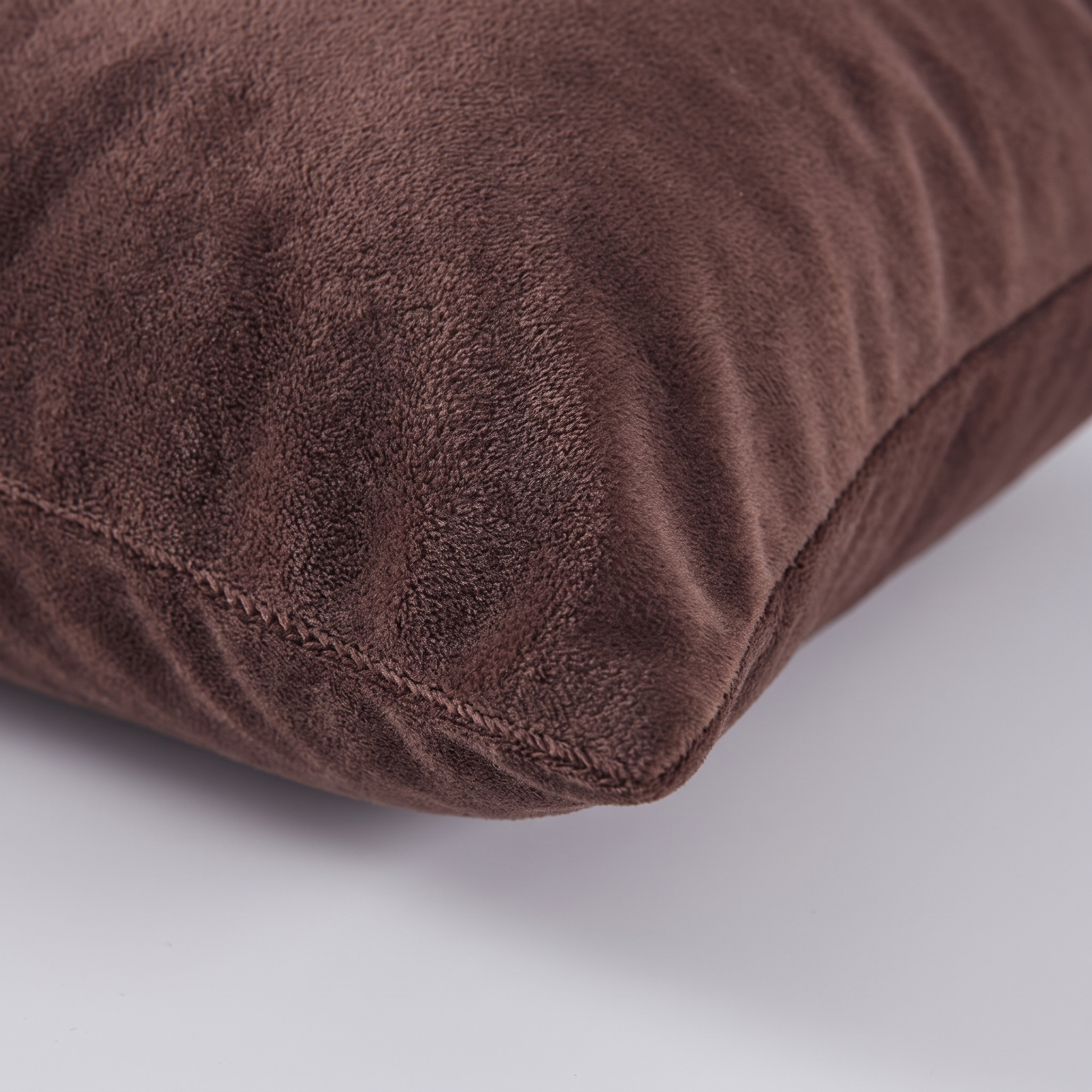Velvet Throw Pillow Cover | Coffee Brown Velvet - Fabric Detail