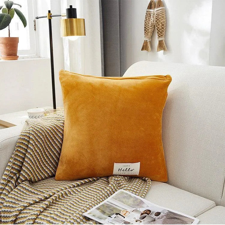 Velvet Throw Pillow Cover – Orange Velvet – product view 4 | Brivenzo