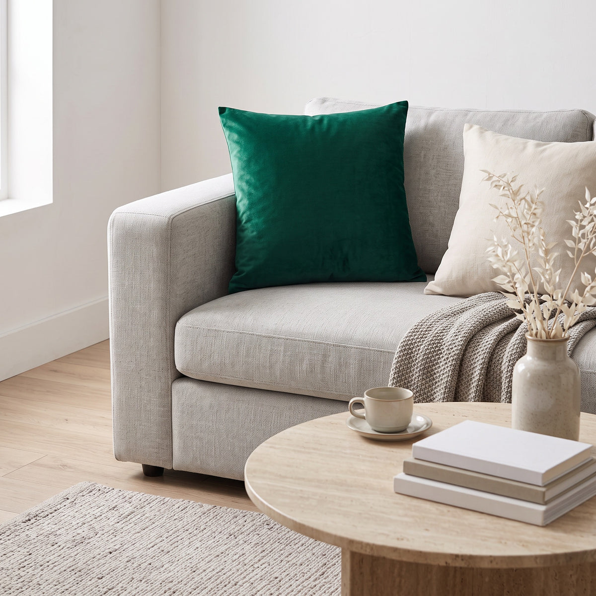 Soft Velvet Cushion Cover | Glossy Finish, 24in