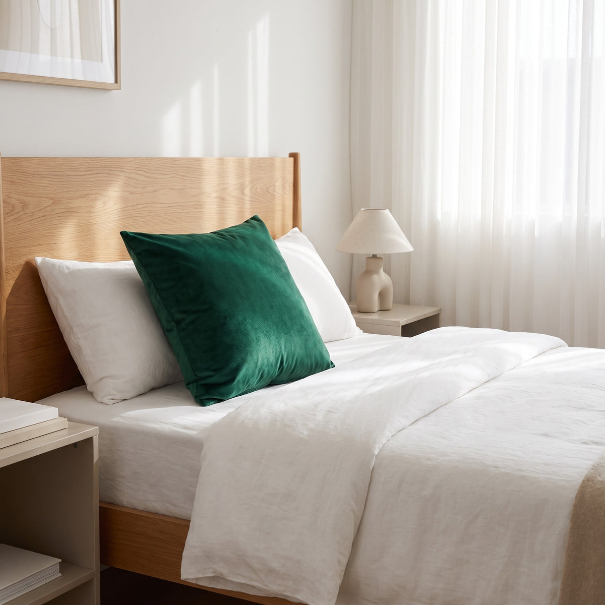 Soft Velvet Cushion Cover | Glossy Finish, 24in