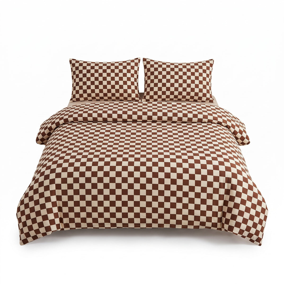 Checked Duvet Cover Set | Breathable Cotton Blend, 59-87in