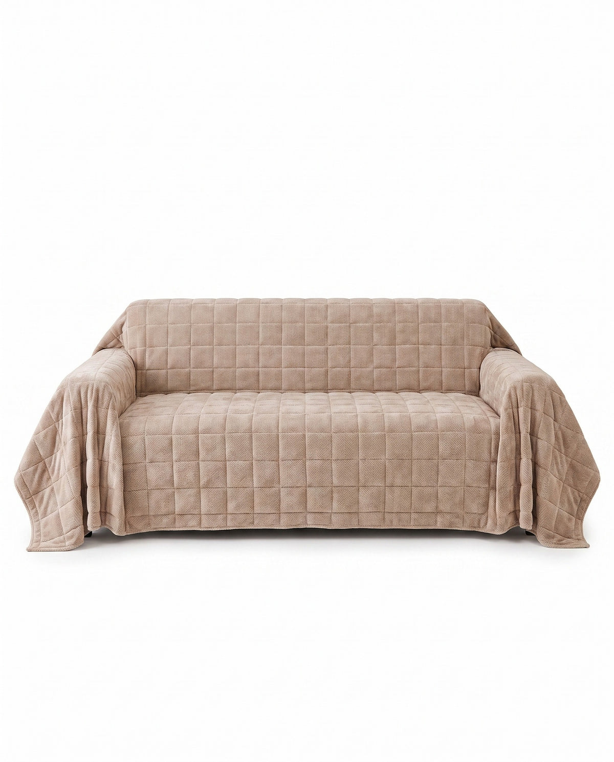 Classic Herringbone Chenille Nonslip Sofa Cover | Spill Resistant, 1-95in