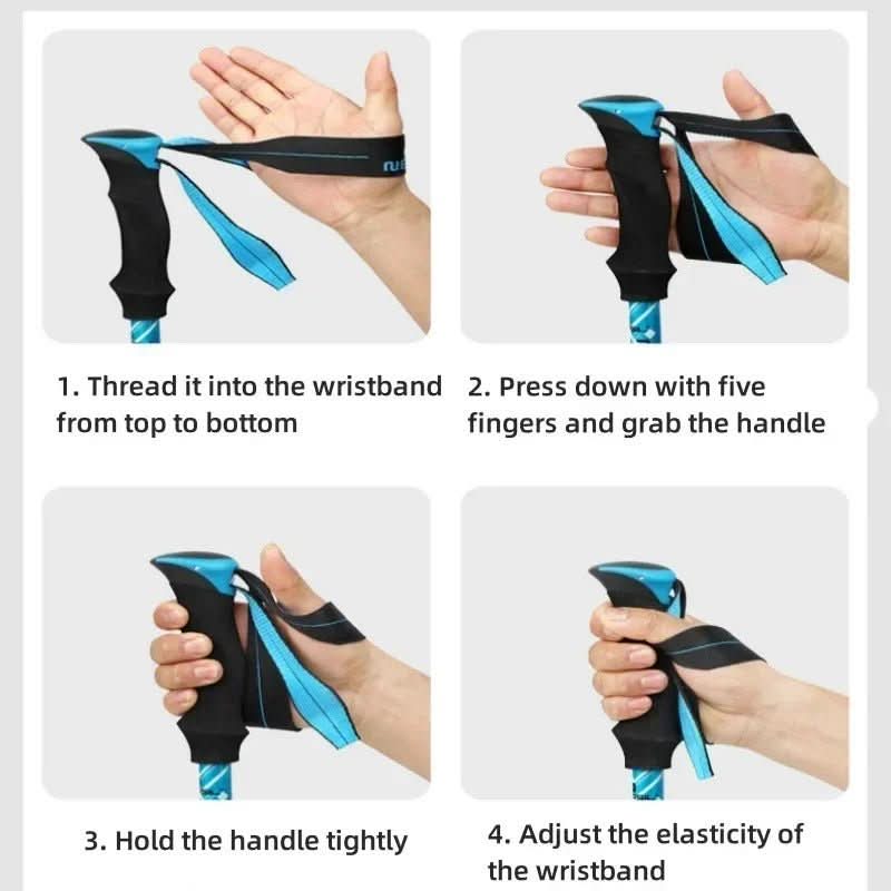 Collapsible Aluminum Trekking Poles with EVA Grip and Carbide Tip, view 6