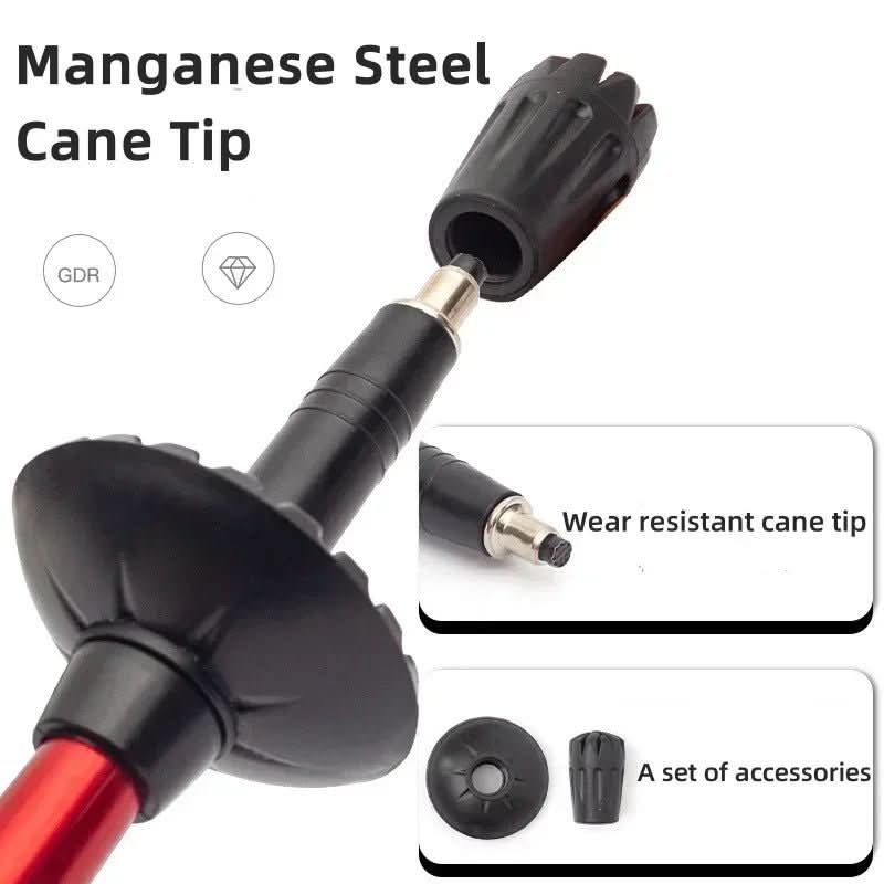Collapsible Aluminum Trekking Poles with EVA Grip and Carbide Tip, view 9