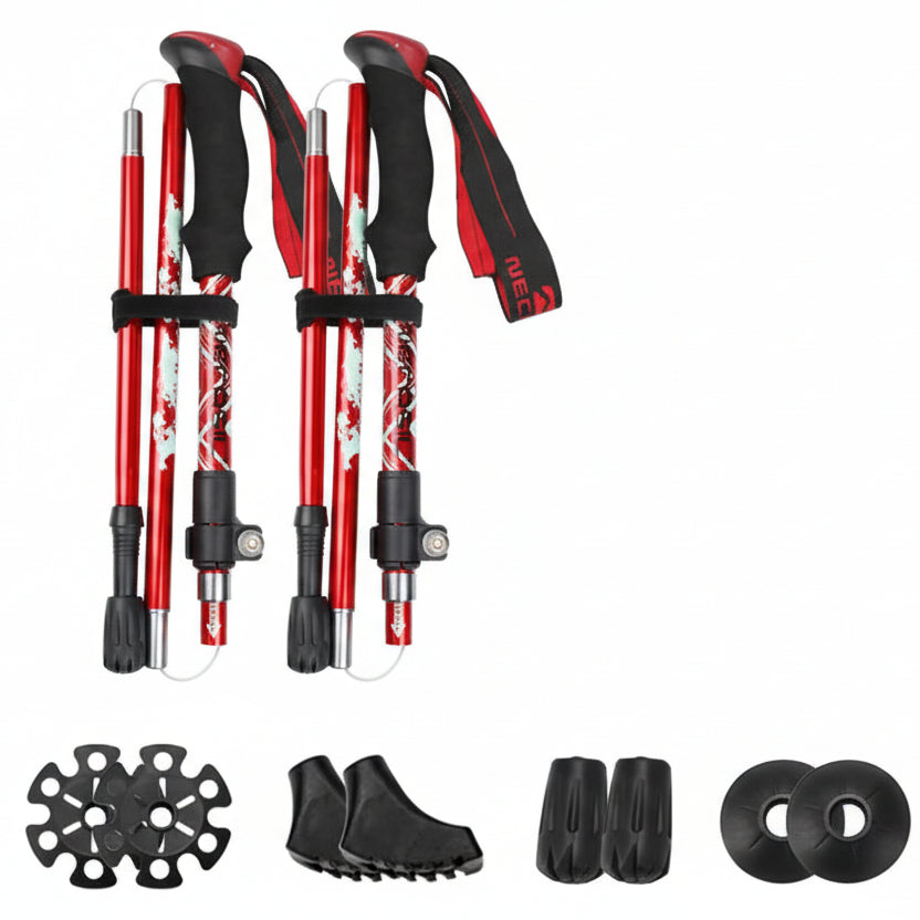 Collapsible Aluminum Trekking Poles with EVA Grip and Carbide Tip, view 11