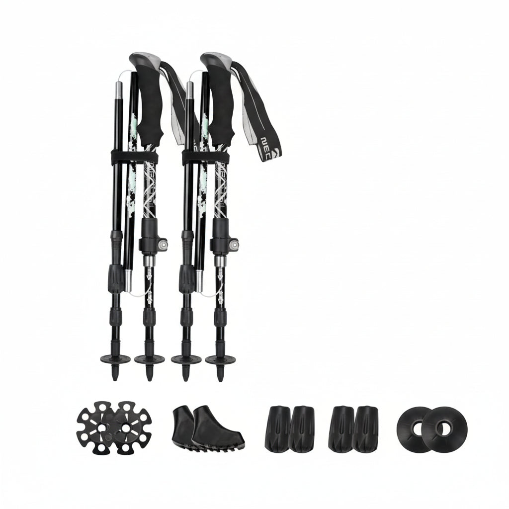 Collapsible Aluminum Trekking Poles with EVA Grip and Carbide Tip, view 12