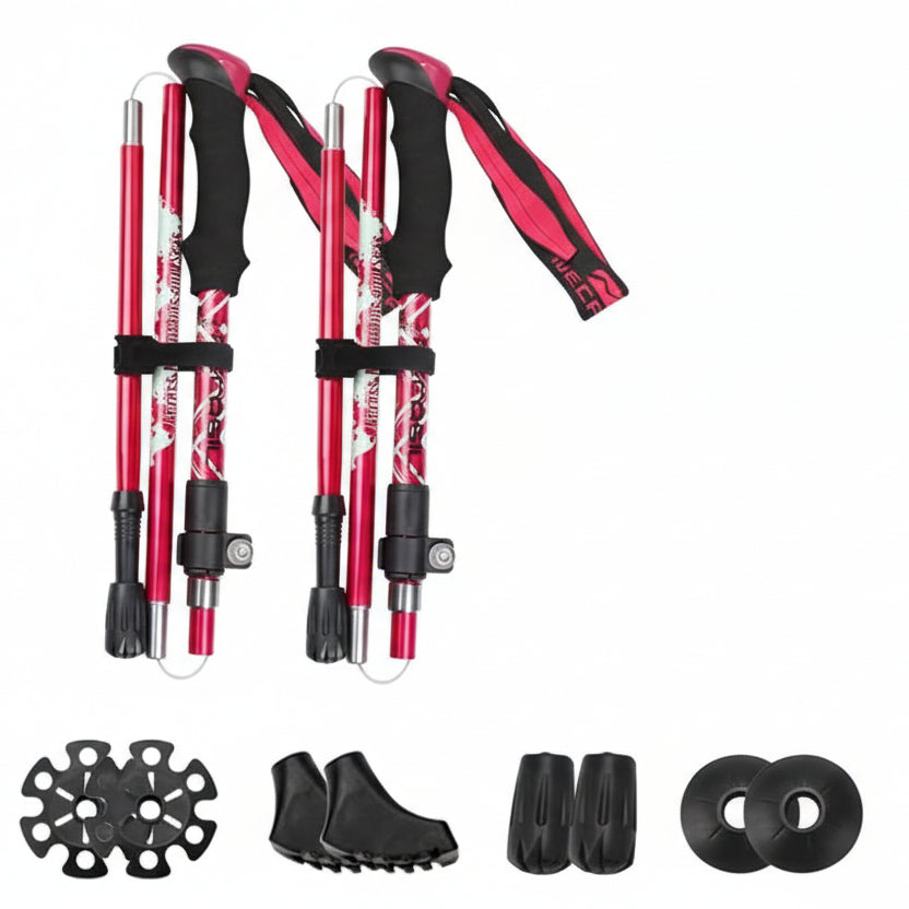 Collapsible Aluminum Trekking Poles with EVA Grip and Carbide Tip, view 16