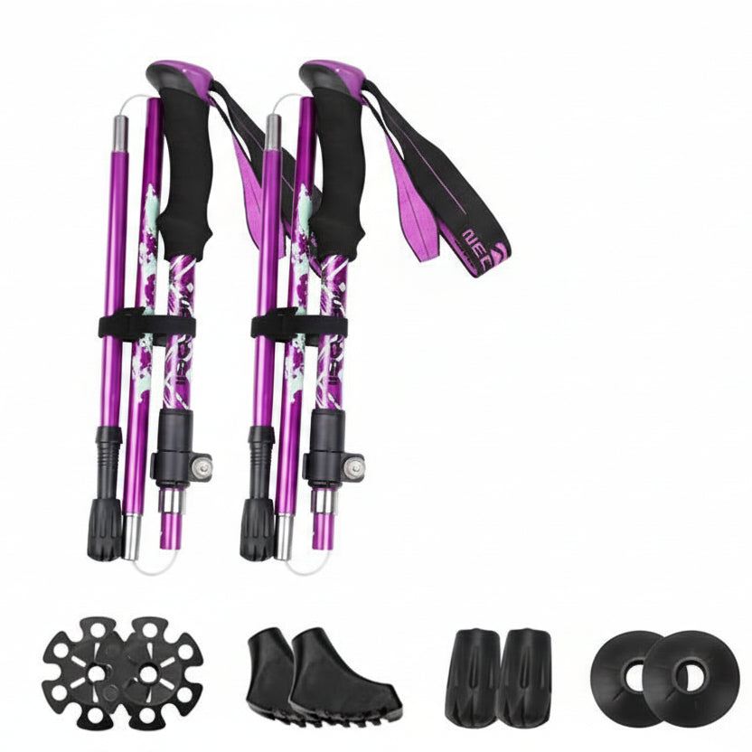 Collapsible Aluminum Trekking Poles with EVA Grip and Carbide Tip, view 17