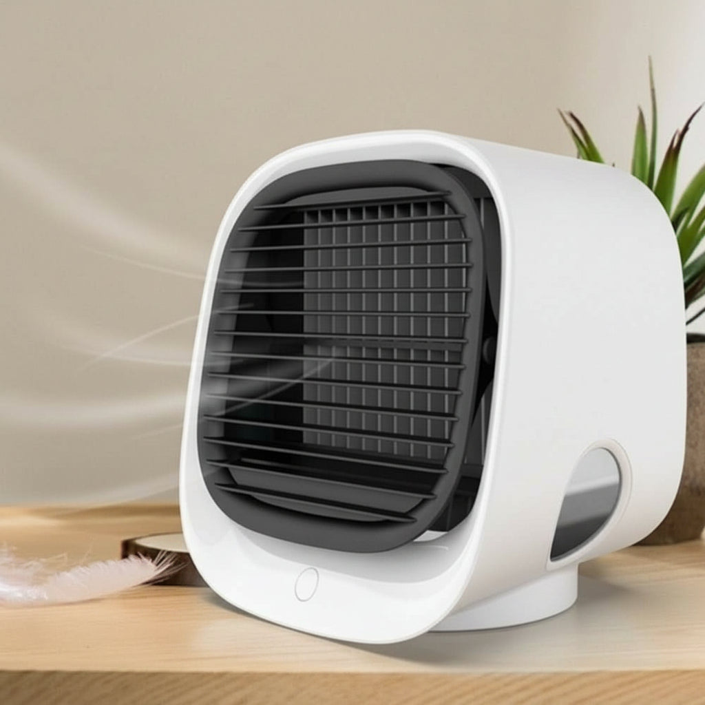 Compact 2 in 1 Air Cooler and Humidifier with USB Power and LED Light, view 2