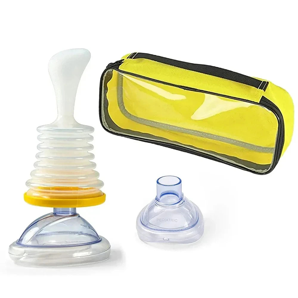 Anti choking device stored in a kitchen drawer within easy reach