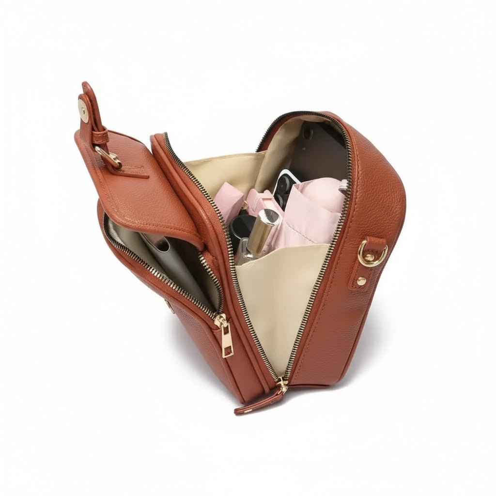Compact Crossbody Bag with Secure Zippers and Adjustable Strap, view 4