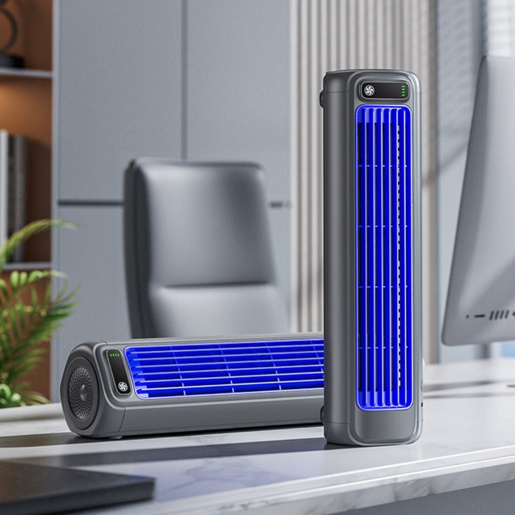 Cordless Mini Fan with Three Speeds and Rotating Airflow, view 2