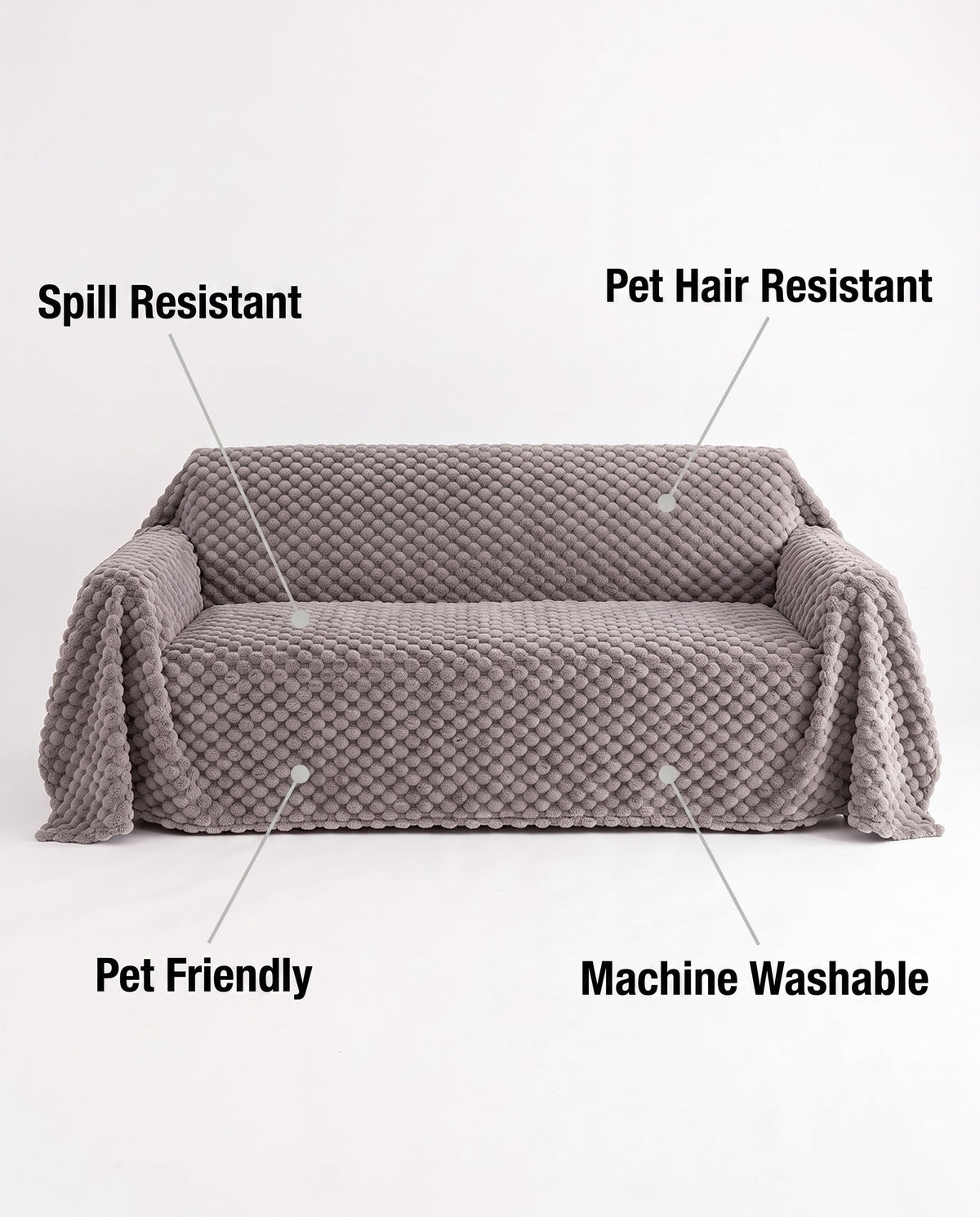 Cozy Chic Sofa Cover | Spill Resistant, 50-165in