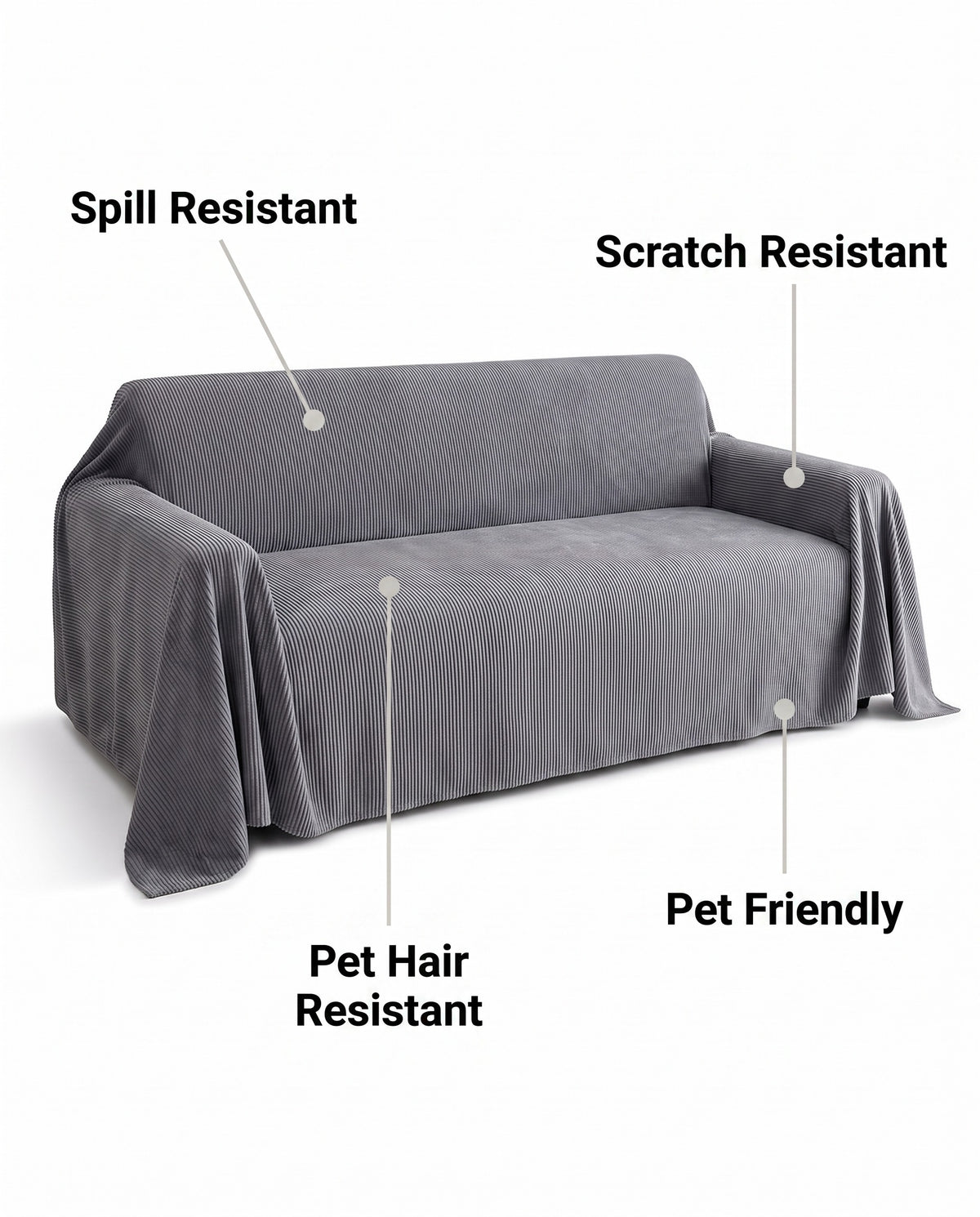 CozyCord Stretch Full-Encasing Corduroy Sofa Slipcover | Spill Resistant