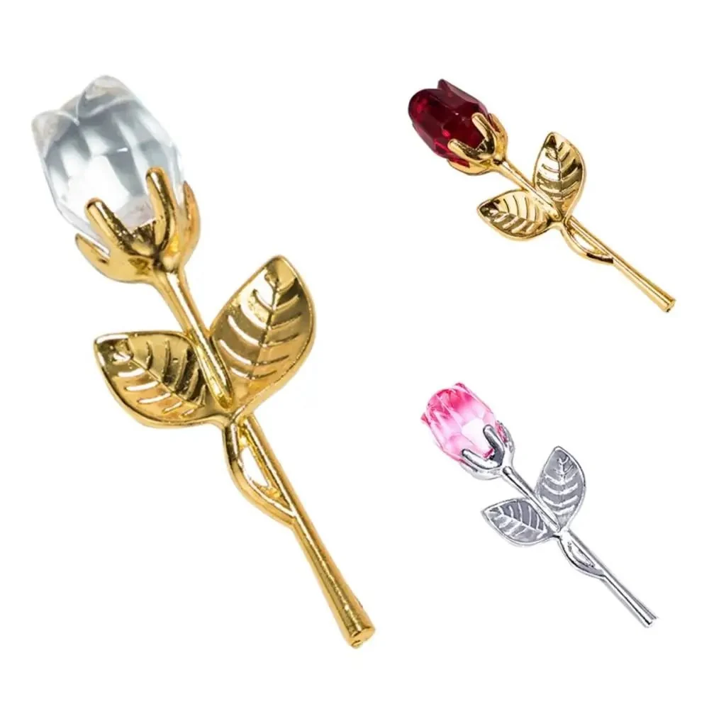 Crystal Rose with Gold or Silver Stem as a Lasting Keepsake Gift, view 5